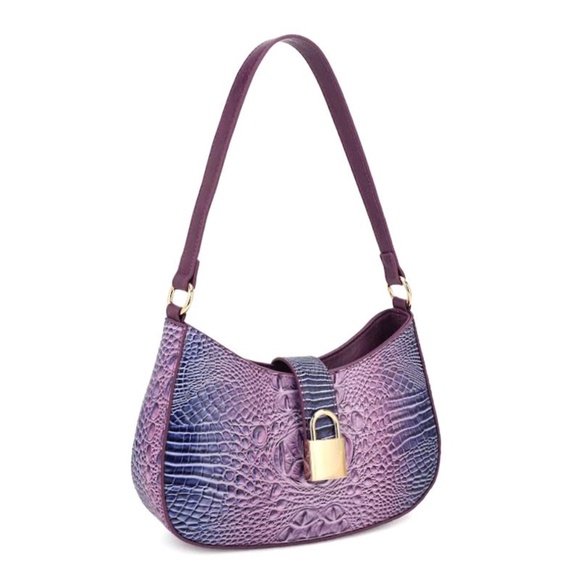 Fashion Faux Croc Satchel Handbag - Picture 2 of 2